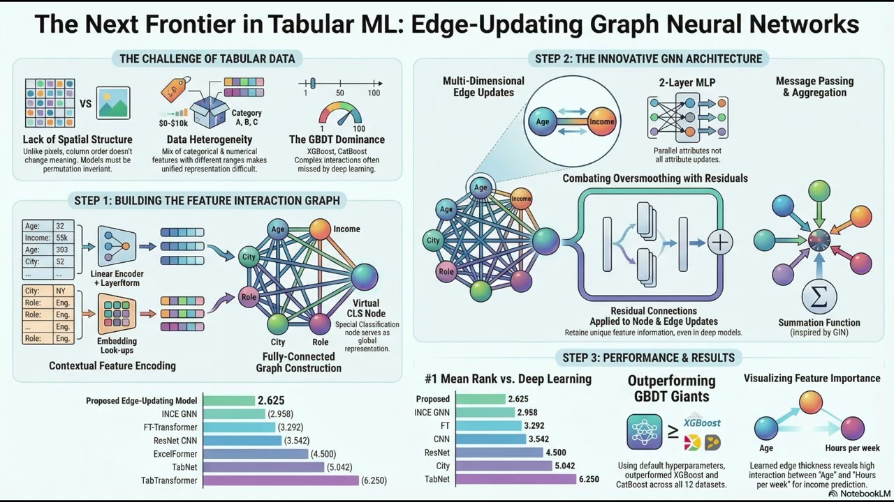 Can Graph Neural Networks Beat XGBoost? New Edge-Updating GNN for Tabular Data!