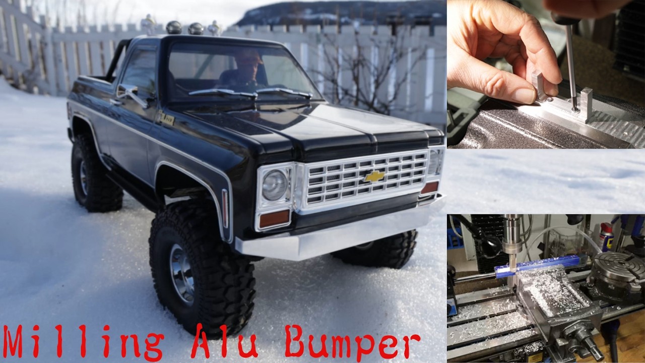 RC Crawler - FMS FCX10 Chevy K5 - Milling Aluminium Bumper DIY