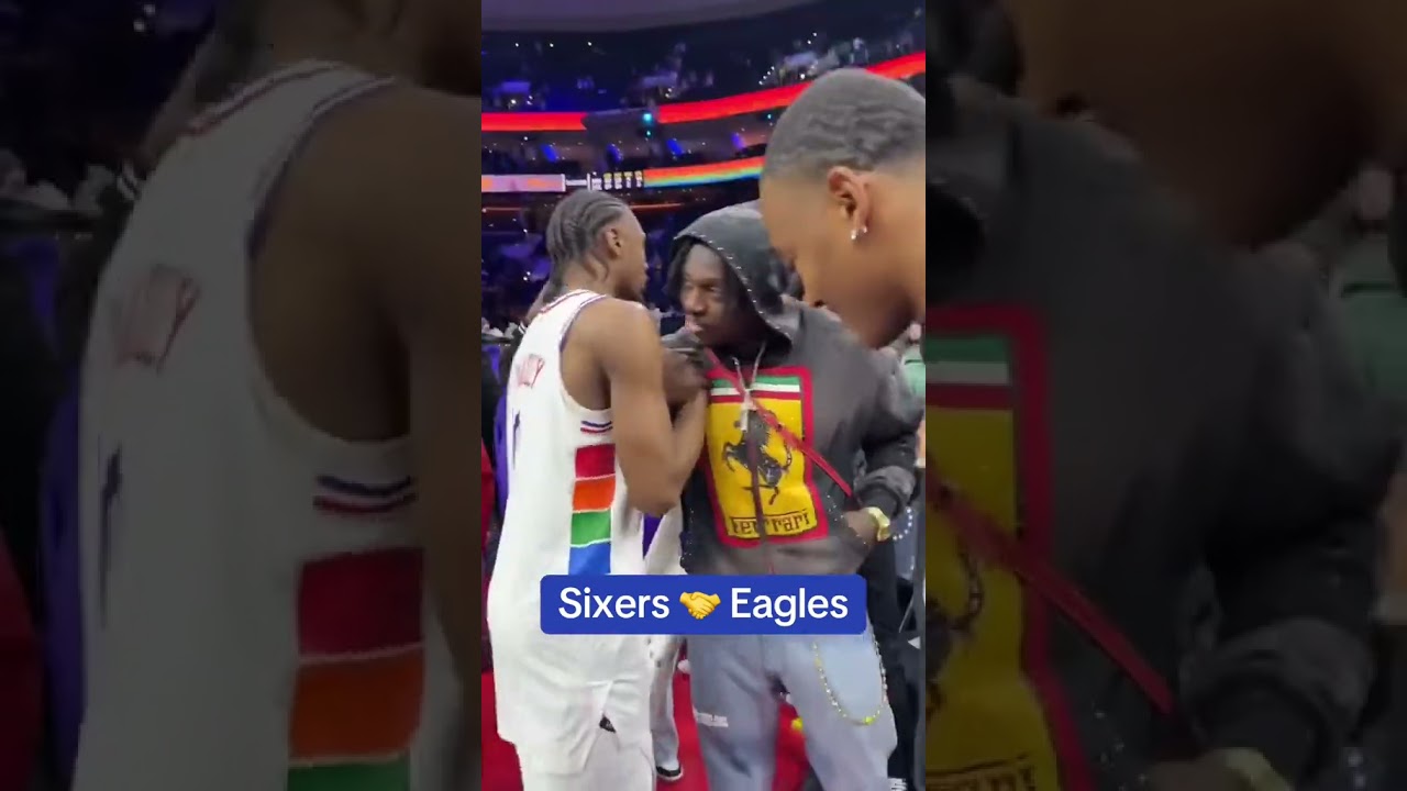Tyrese Maxey linked up with A.J. Brown, DeVonta Smith and Darius Slay Jr. 🙌 (via @76ers/TT)