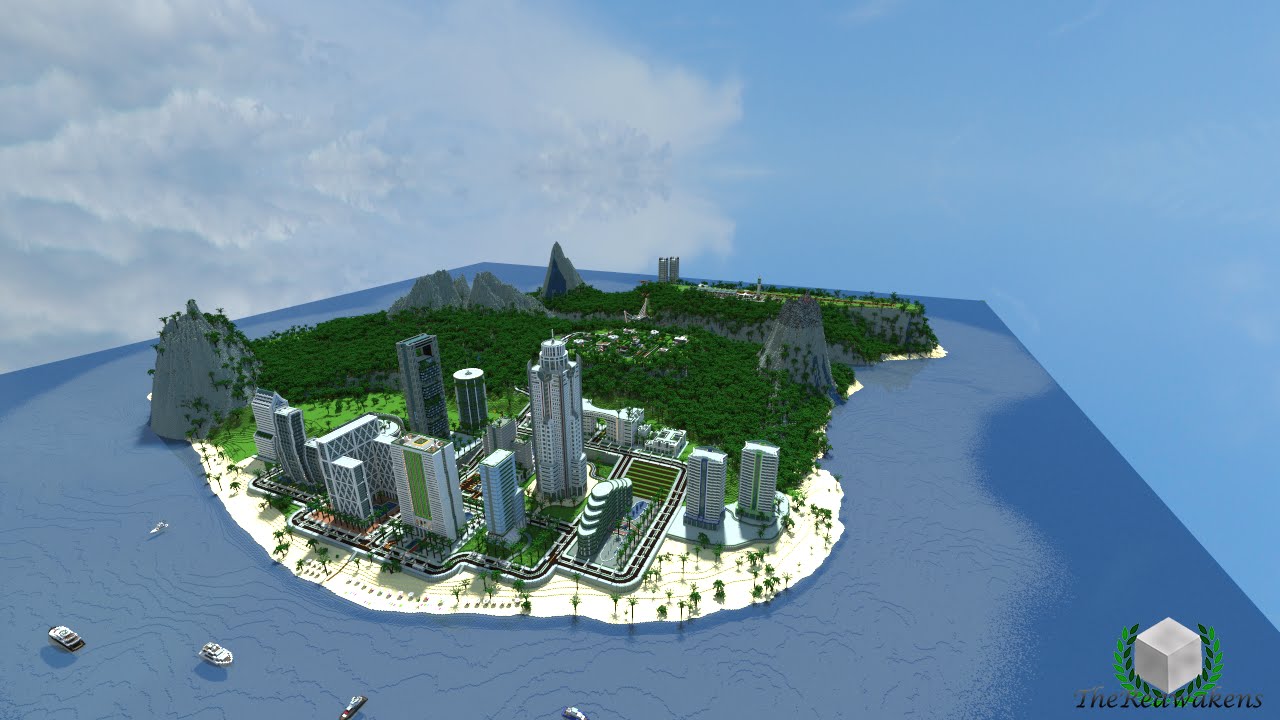 Minecraft Timelapse - Crystal Island Summer Resort
