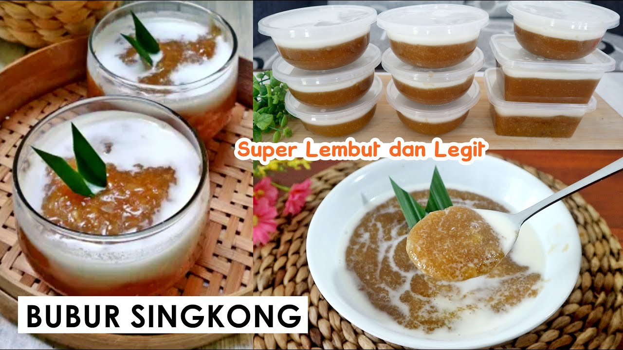 Resep BUBUR SINGKONG Gula Merah LEMBUT | Menu Takjil Enak | Ide Jualan Bubur
