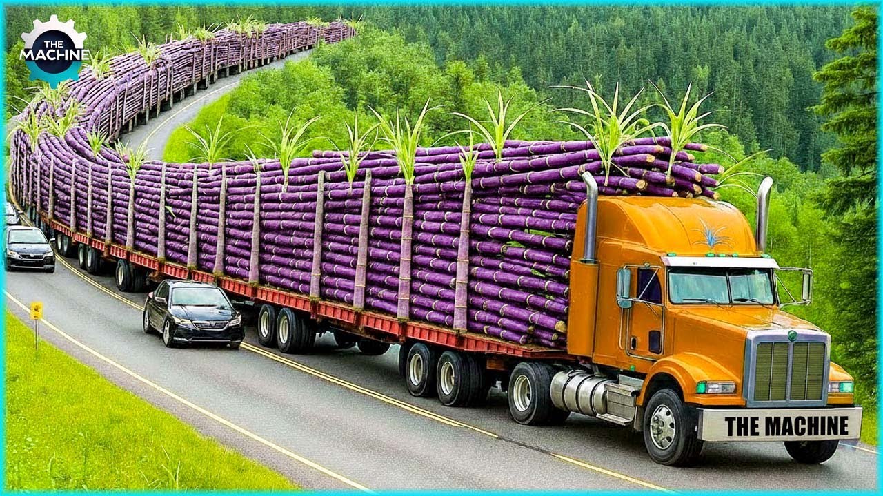 Dangerous Transport Millions of Tons of Sugar Cane This Way Skills | Heavy Machinery