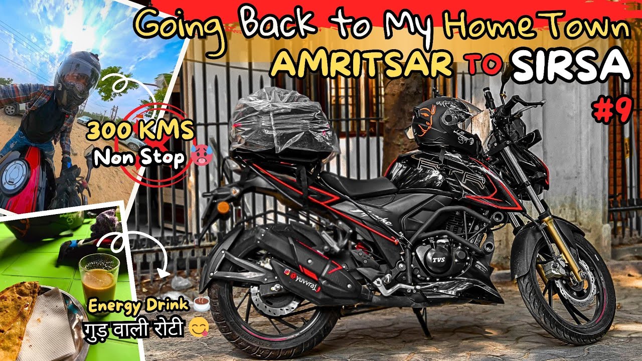 Amritsar To Sirsa | Coming Back To My Hometown | Bike Ride | Tvs Apache | Insta360 X5 | Solo Travel