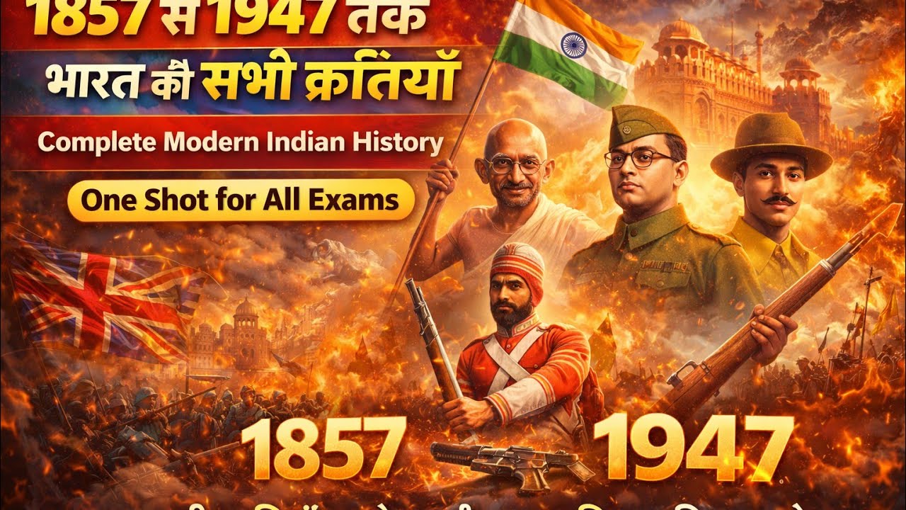 1857 से 1947 तक भारत की सभी क्रांतियाँ | Complete Modern Indian History | One Shot for All Exams