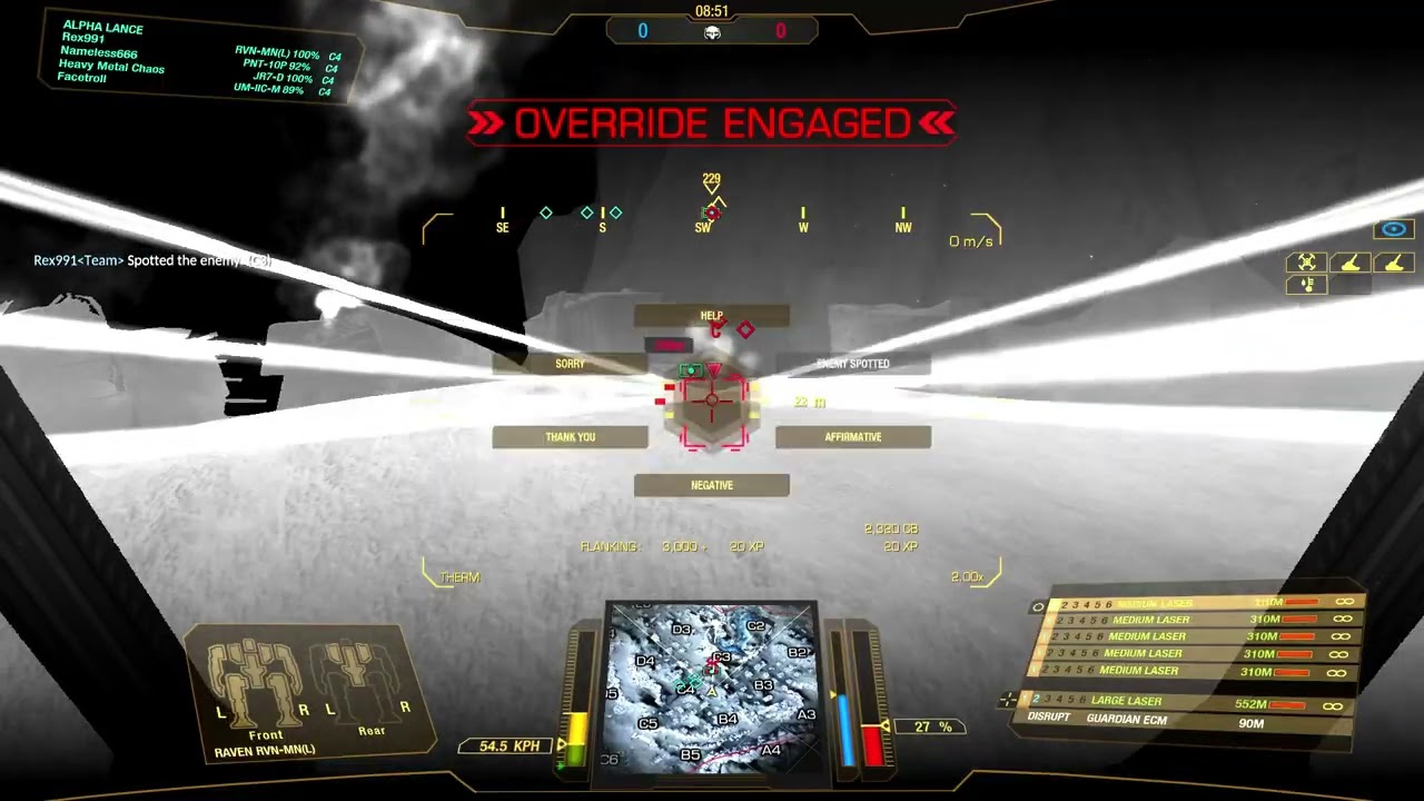 MechWarrior Online Light Mech Event Que 4v4 (Frozen City)
