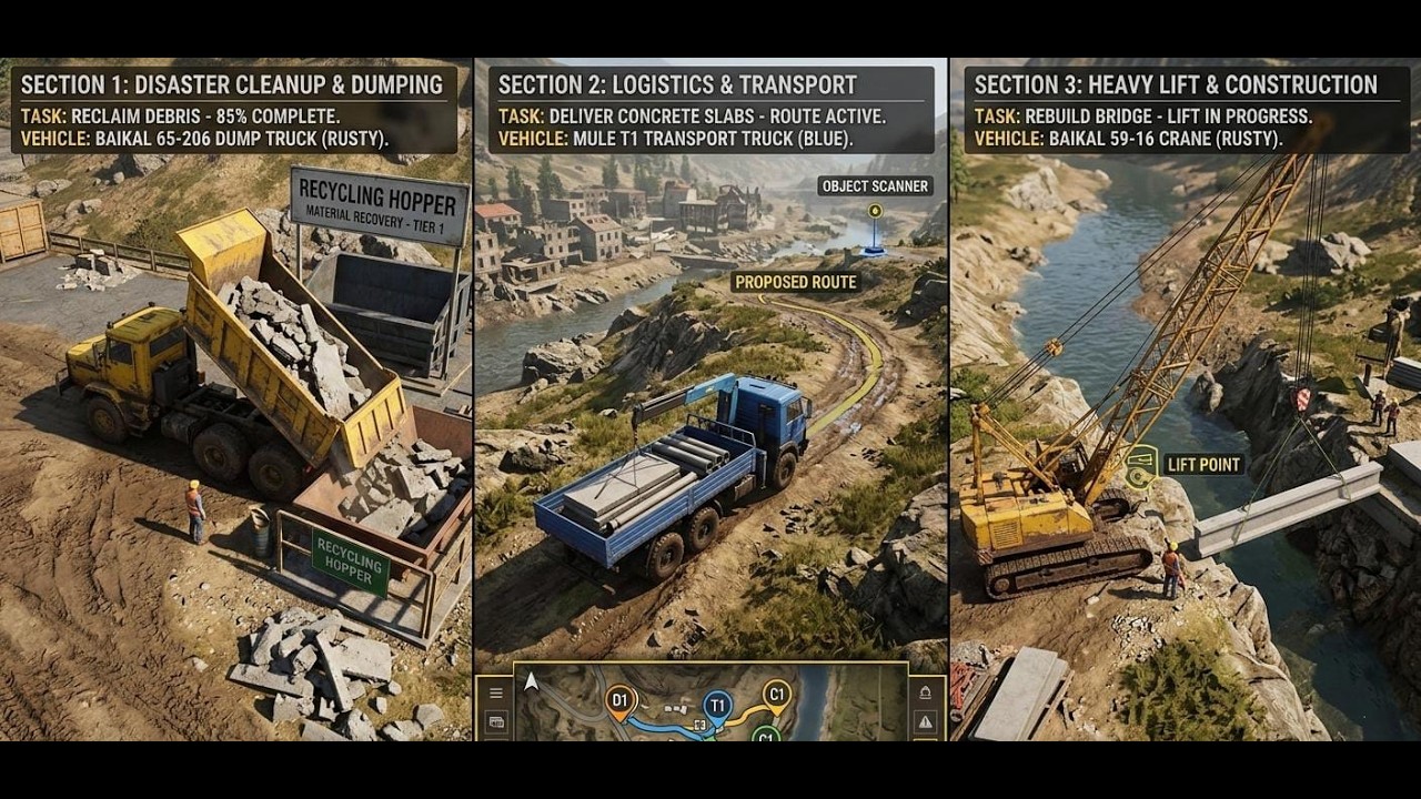 RoadCraft Gameplay Part 1 - Rebuilding the Aftermath (1 Hour Full Walkthrough)