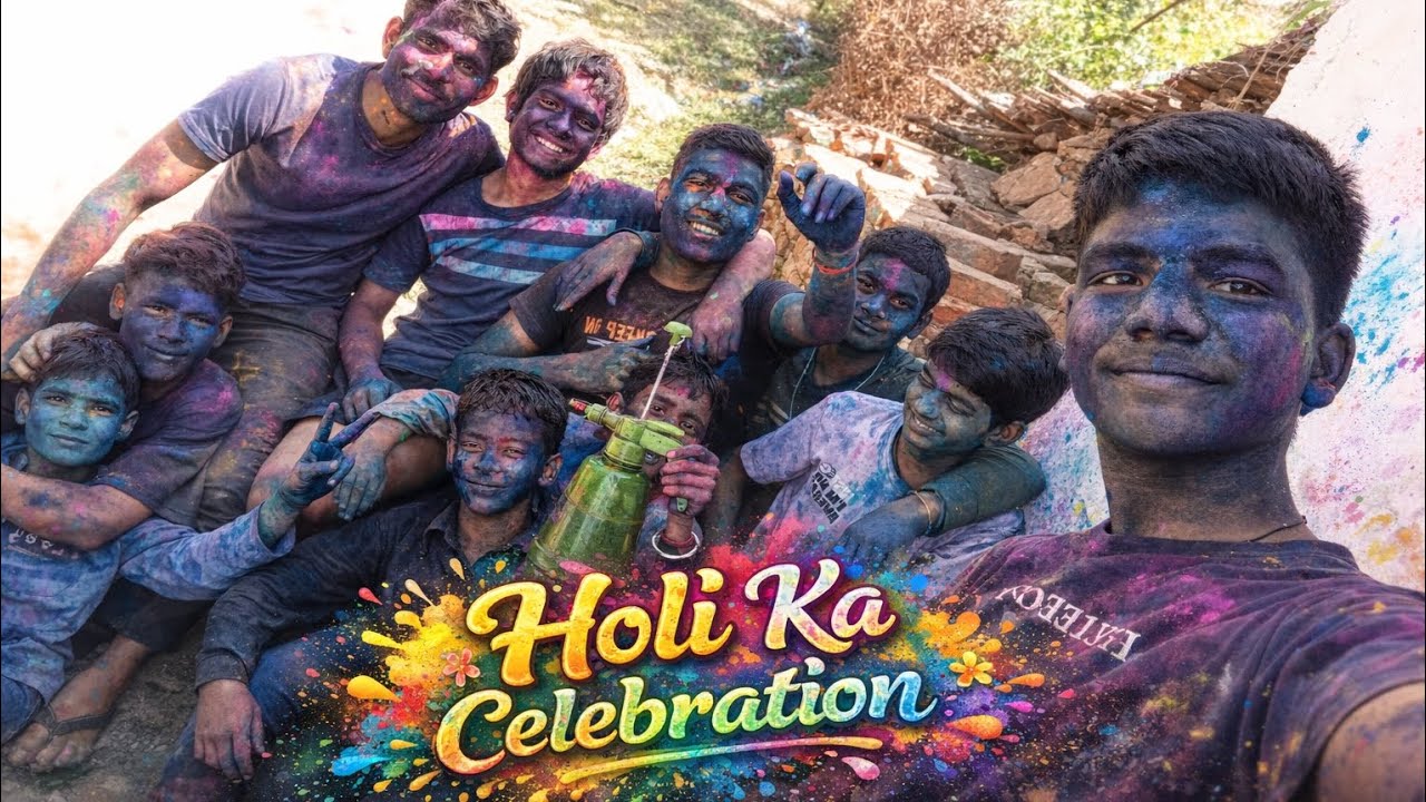 Gaon ki desi holi desi rango aur mitti ke sath😱😱