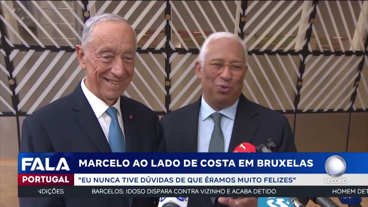 Marcelo ao lado de Costa em Bruxelas