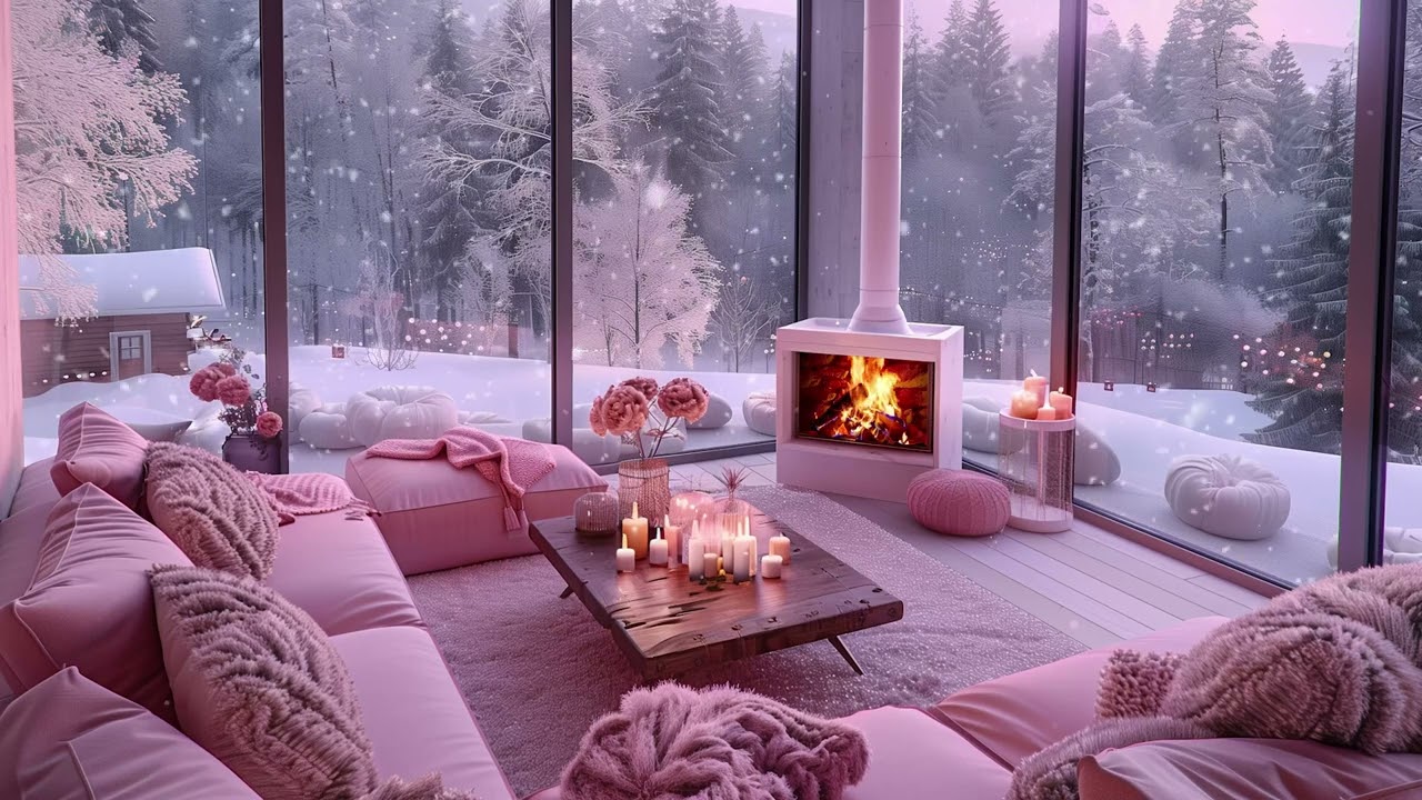 Warm Cozy Piano Fireplace Ambience For Gentle Relaxation