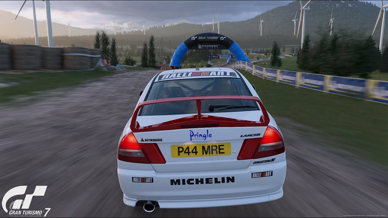 Gran Turismo 7 | Mitsubishi Evolution IV GSR Rally Car 1997 - Sardegna Windmills [4K PS5]