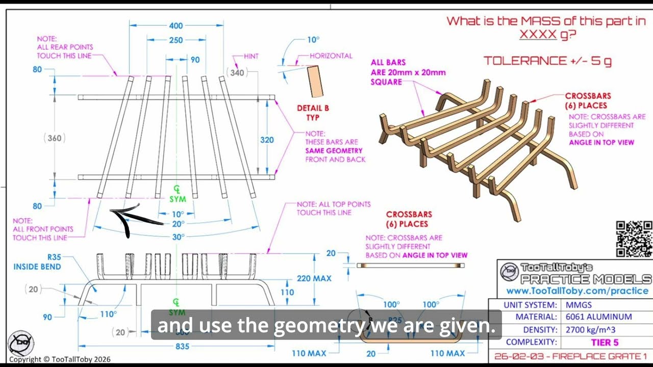 FreeCAD 1.1 Tutorial for Too Tall Toby Practice Model 26-02-03