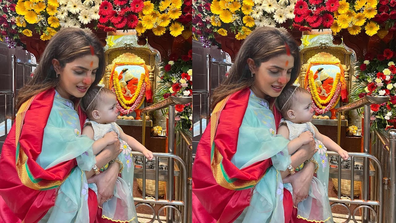 Priyanka Chopra seeking blessings for her sick Daughter Malti Merrie Chopra  at Siddhivinayak Temple