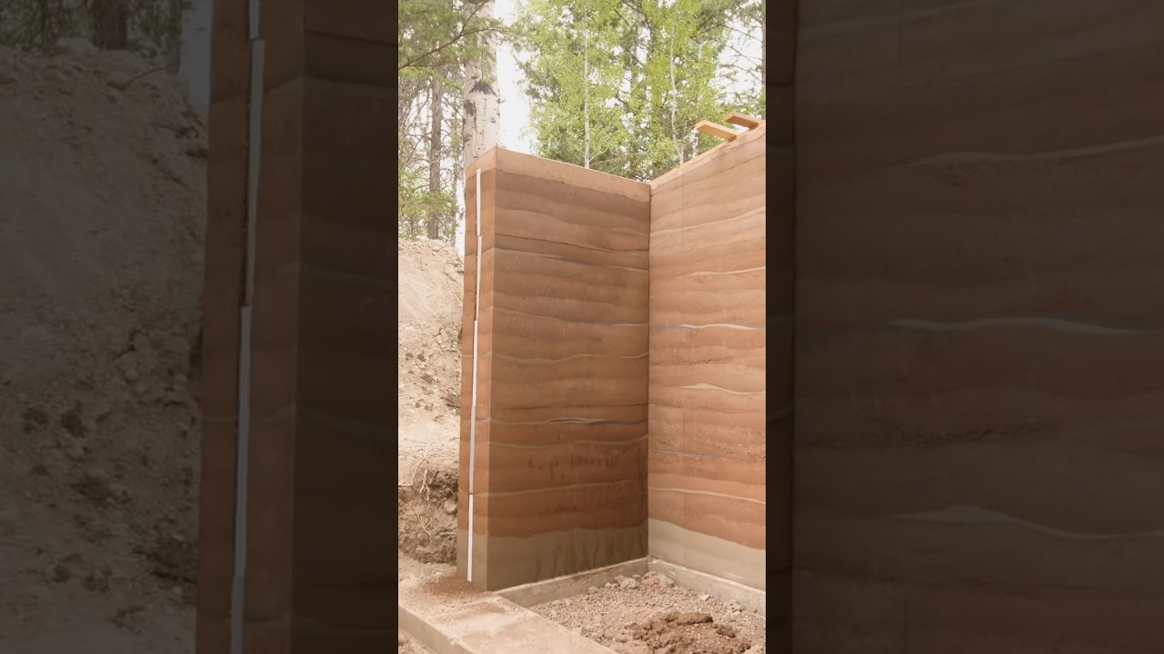 Revealing a formed rammed earth wall #rammedearth #earthbuilding #building #naturalbuilding