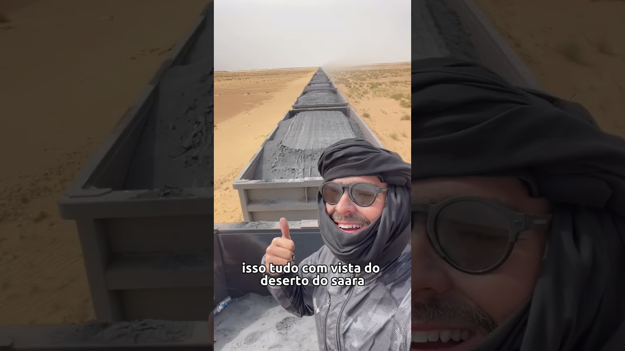 Pegando uma carona no trem do deserto Saara - Trem da Maurit&acirc;nia 🇲🇷