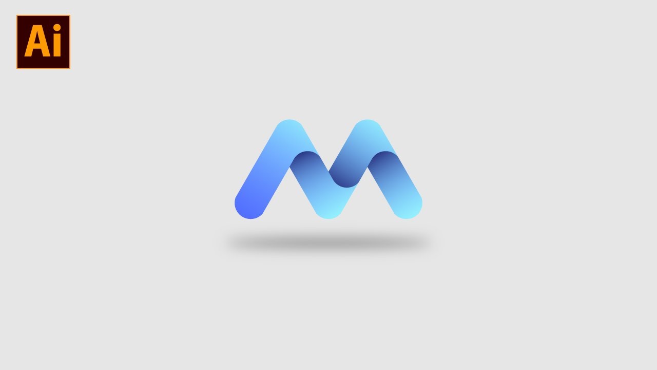 Cara membuat logo gradient letter M di adobe illustrator | #5