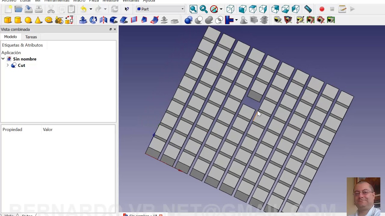 Curso / Tutorial de FreeCAD - Capitulo 1/22 - Eliminar elementos de una matriz
