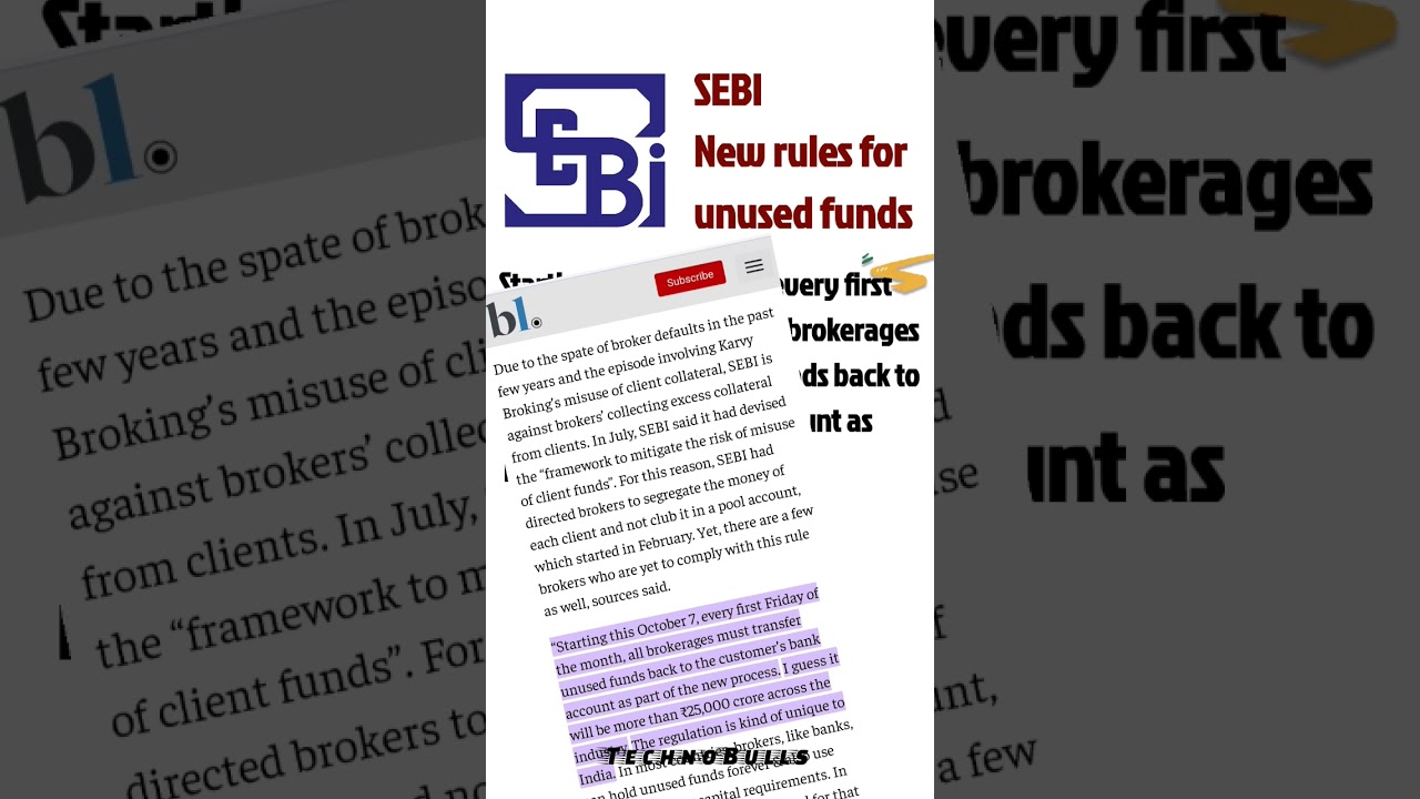 SEBI New rules for unused funds | Stock market #shorts