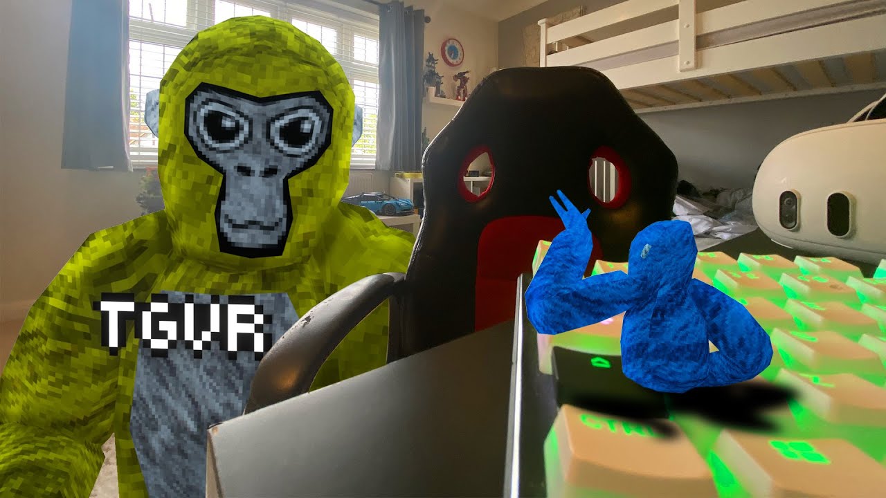 Я повесил Gorilla Tag у себя в комнате...
