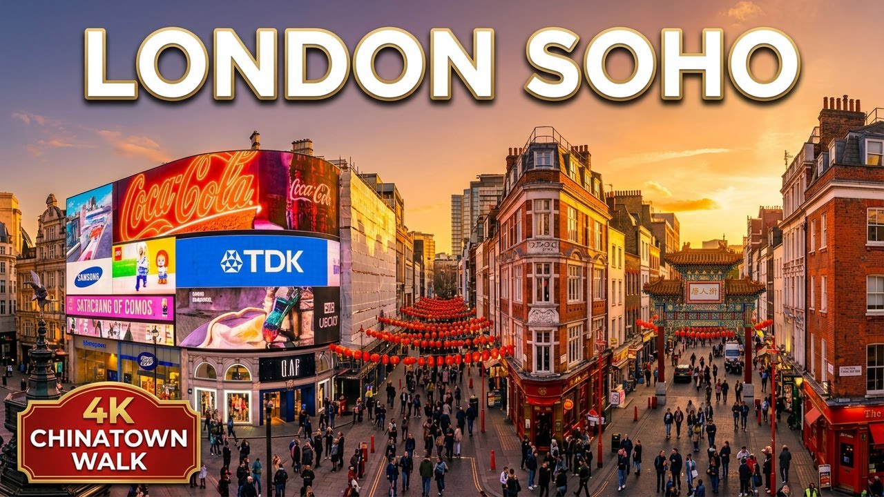 Vibrant London Soho Day Walk | Piccadilly Circus Chinatown | 4K HDR