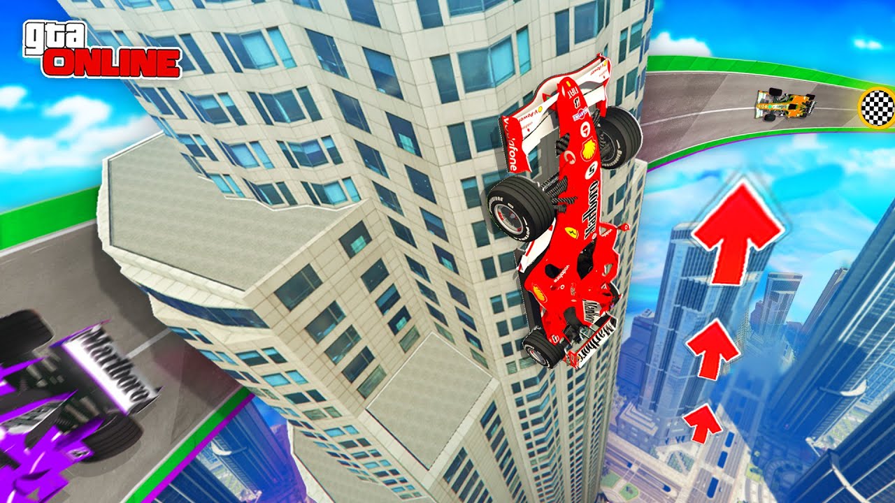FORMULA 1 SKYSCRAPER SKILL TEST! STUCK TO THE WALL | GTA 5 PARKOUR ONLINE