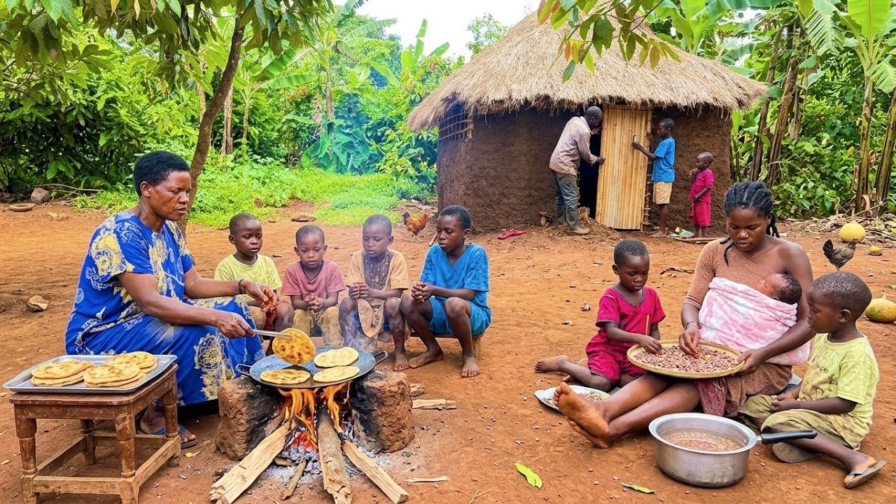 A Tasty African Breakfast After Church, Door Installation & Mudding Our Newborn Mother's Hut