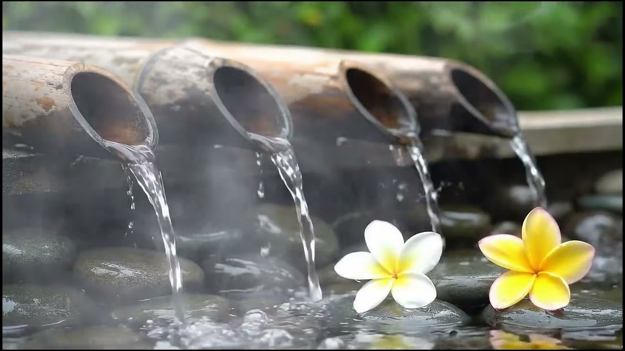 9th Japanese Bamboo Water Sound & Soft Music for Deep Sleep 🌙 | Relaxing Zen Garden Ambience 4K