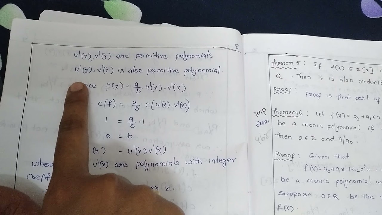 gauss lemma proof in telugu