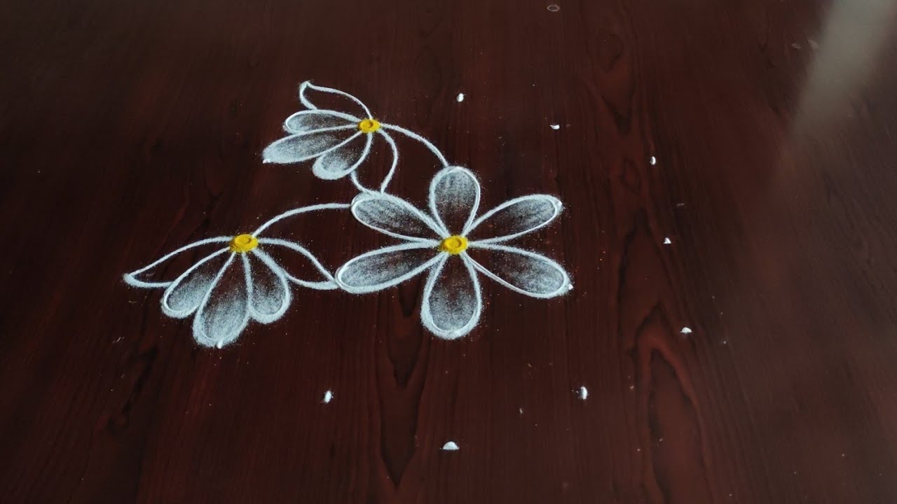 2 beautiful daily kolams (5&times;3) dot's... simple easy daily rangolis