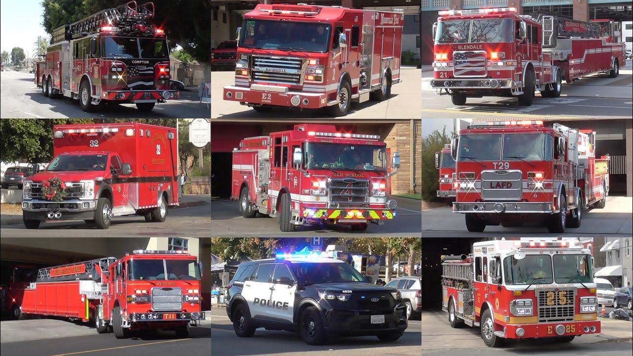 Fire Trucks Police & EMS Responding Compilation 2025 #2: New Apparatus for 2024!