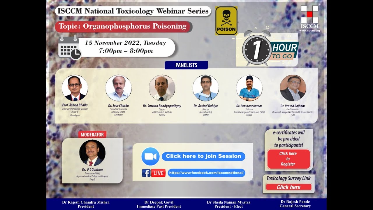 ISCCM National Toxicology webinar Series:  Organophosphorus Poisoning