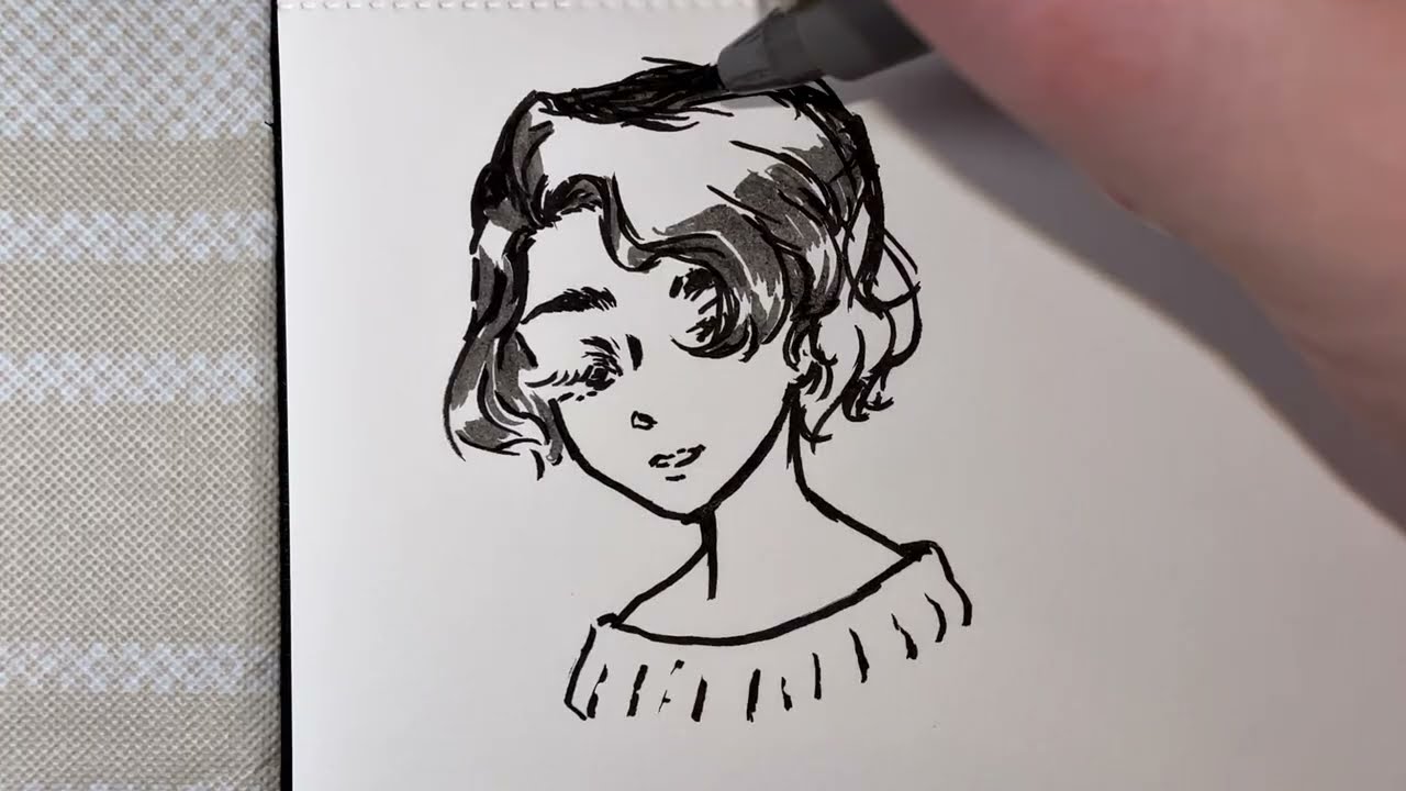 Pen Sketch ~ Real Time Process (No Talking, Drawing Only)