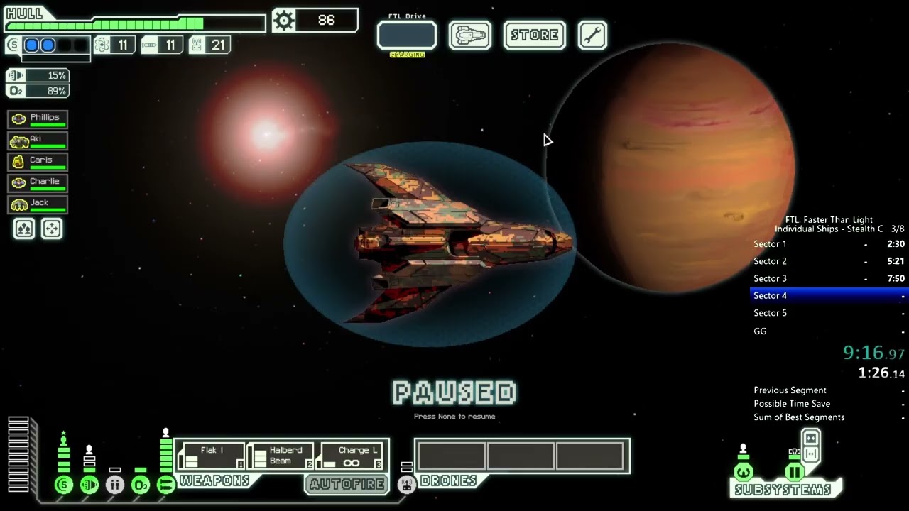 FTL World Record Stealth C Speedrun in 22:18