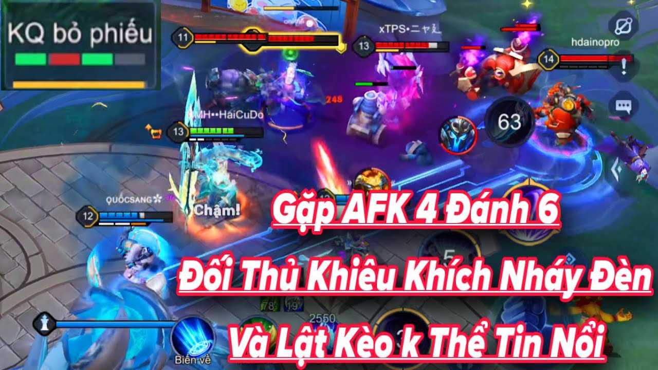 Gặp AFK 4 Đánh 6 Đối Thủ Xem Thường Nháy Đèn Liên Tục và Lật Kèo Thật Không Thể Tin Nổi