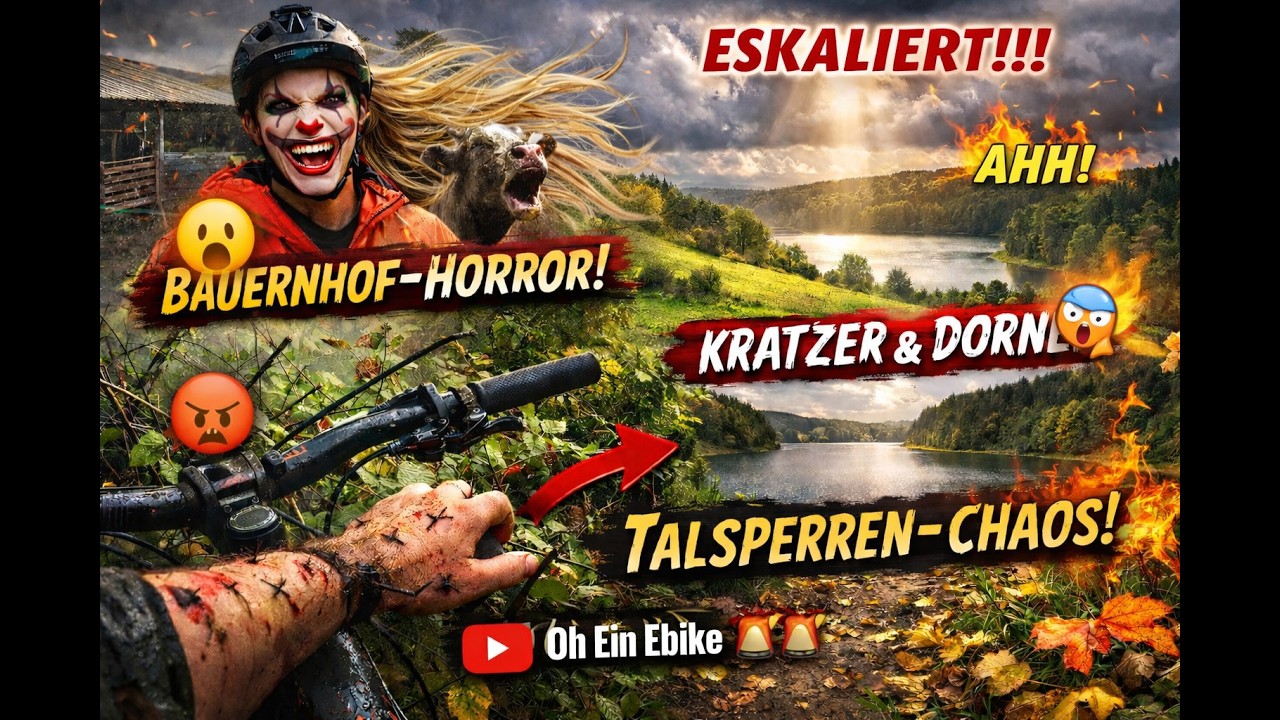 BAUERNHOF-HORROR bis zur RONSDORFER TALSPERRE?! Kühe schreien, Dornen stechen, Wetter eskaliert.2024