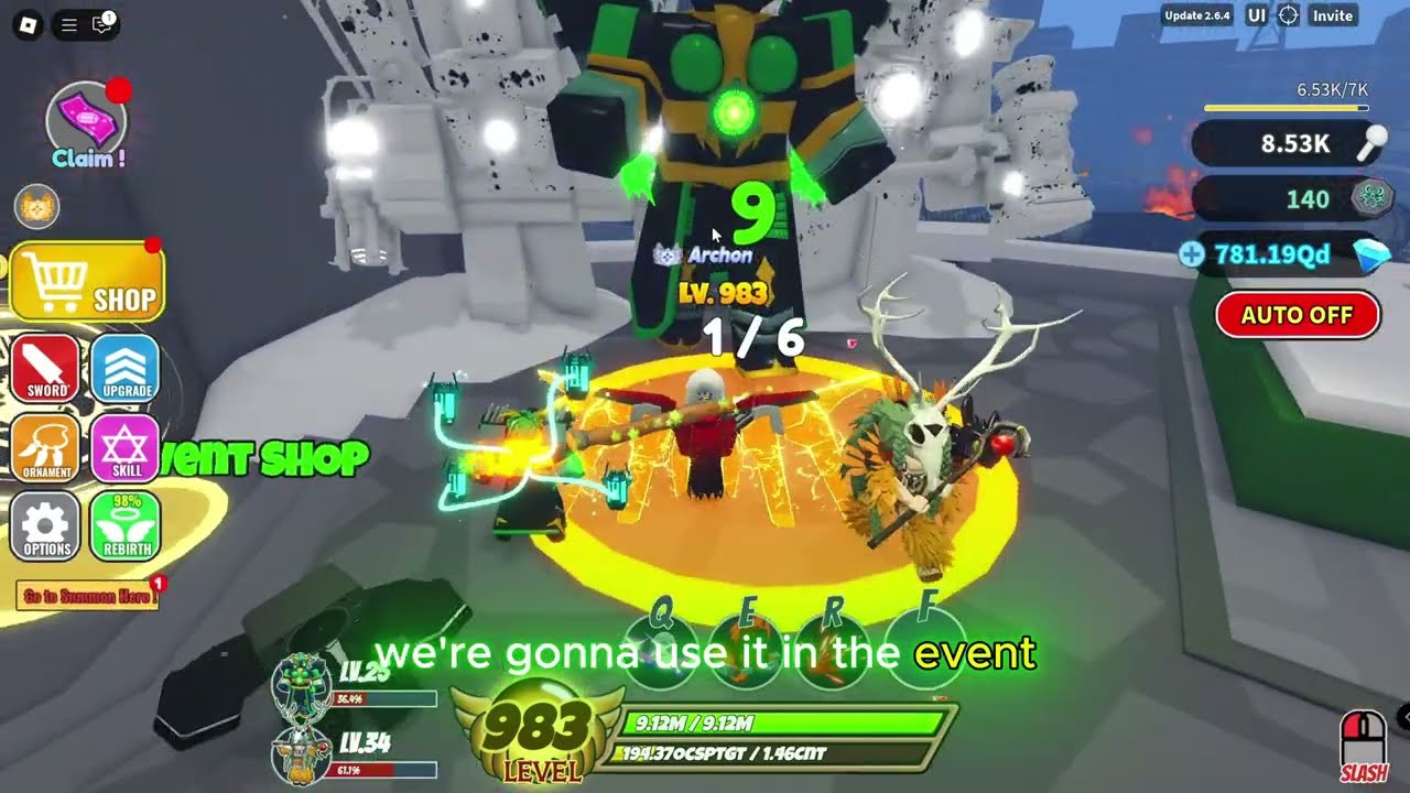 (Roblox sword warriors) Using the titan Pencil Woman ornament + showcase