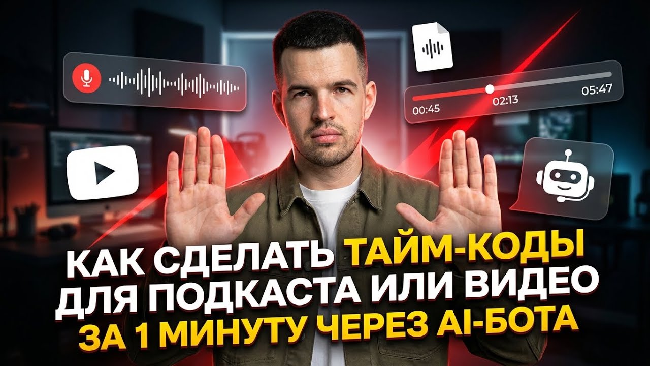 Как СОЗДАТЬ таймкоды для подкаста за 1 минуту через AI‑бота в Telegram (без монтажа и секундомера)