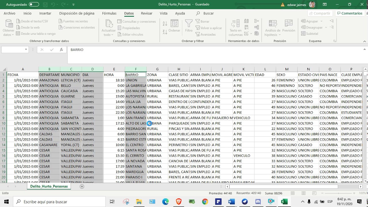 Limpieza de datos csv, para weka