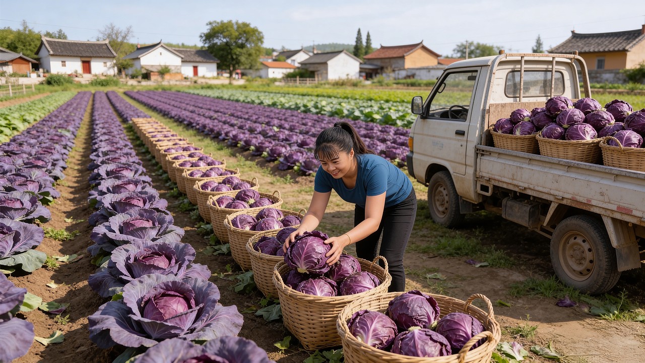Timelapse - 200+ Giant Cabbages Harvest | Extremely Satisfying Farming