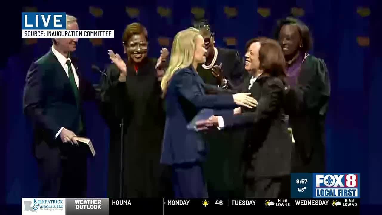 Former Vice President Kamala Harris swears Helena Moreno in as Mayor of New Orleans