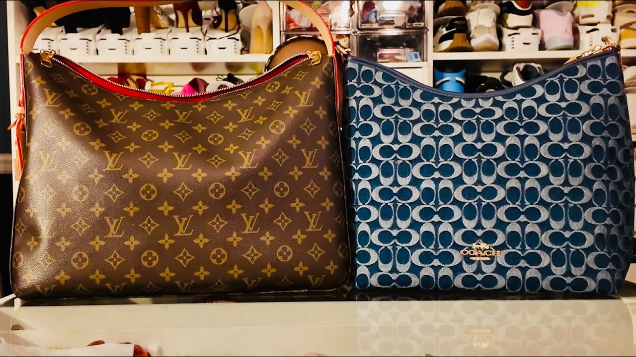 Is COACH Luxury?? 🔥COACH Outlet Denim Large Laurel VS. LOUIS VUITTON Slouchy MM bags🔥