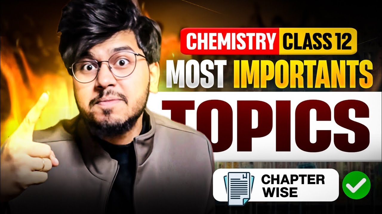 CHAPTERWISE MOST IMPORTANT TOPICS CLASS 12TH CHEMISTRY FOR BOARD 2025🔥|| MUNIL SIR
