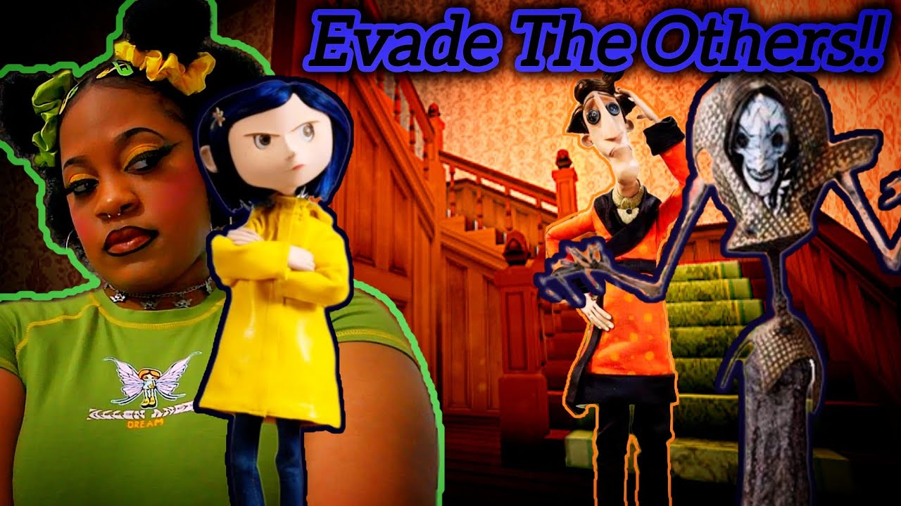 Escaping Coraline’s World in Roblox Evade the Others!!🏃🏿‍♀️🗝️