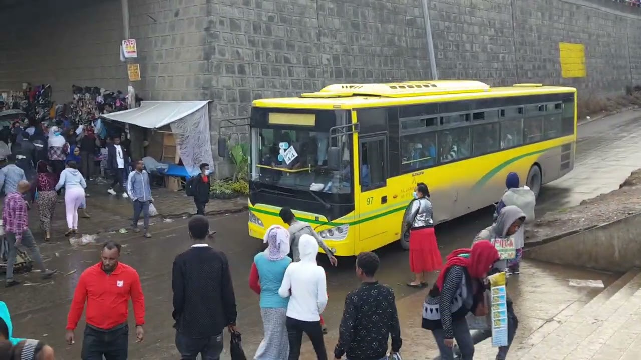 Crowded  Megenagna  , Addis Ababa  walking tour 2022