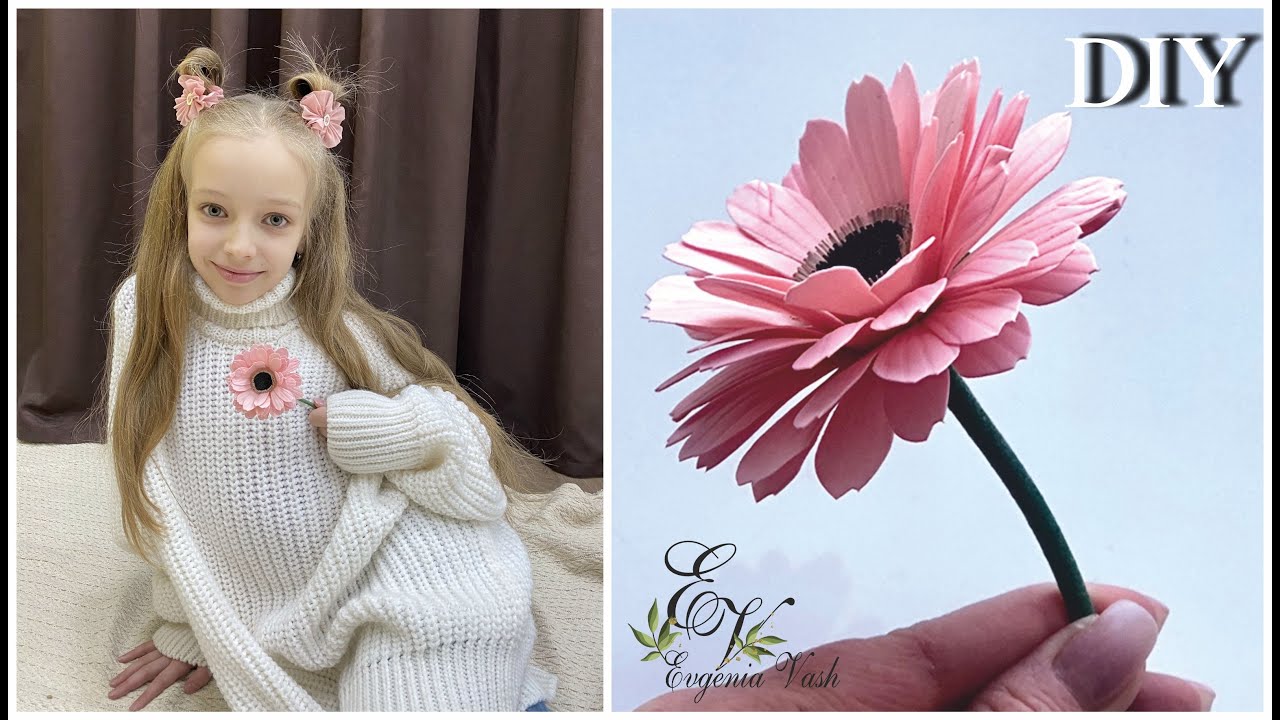 🌹как сделать ГЕРБЕРУ фактурную БЕЗ ИНСТРУМЕНТОВ за 30 мин | FLOWERS from foamiran 🌹