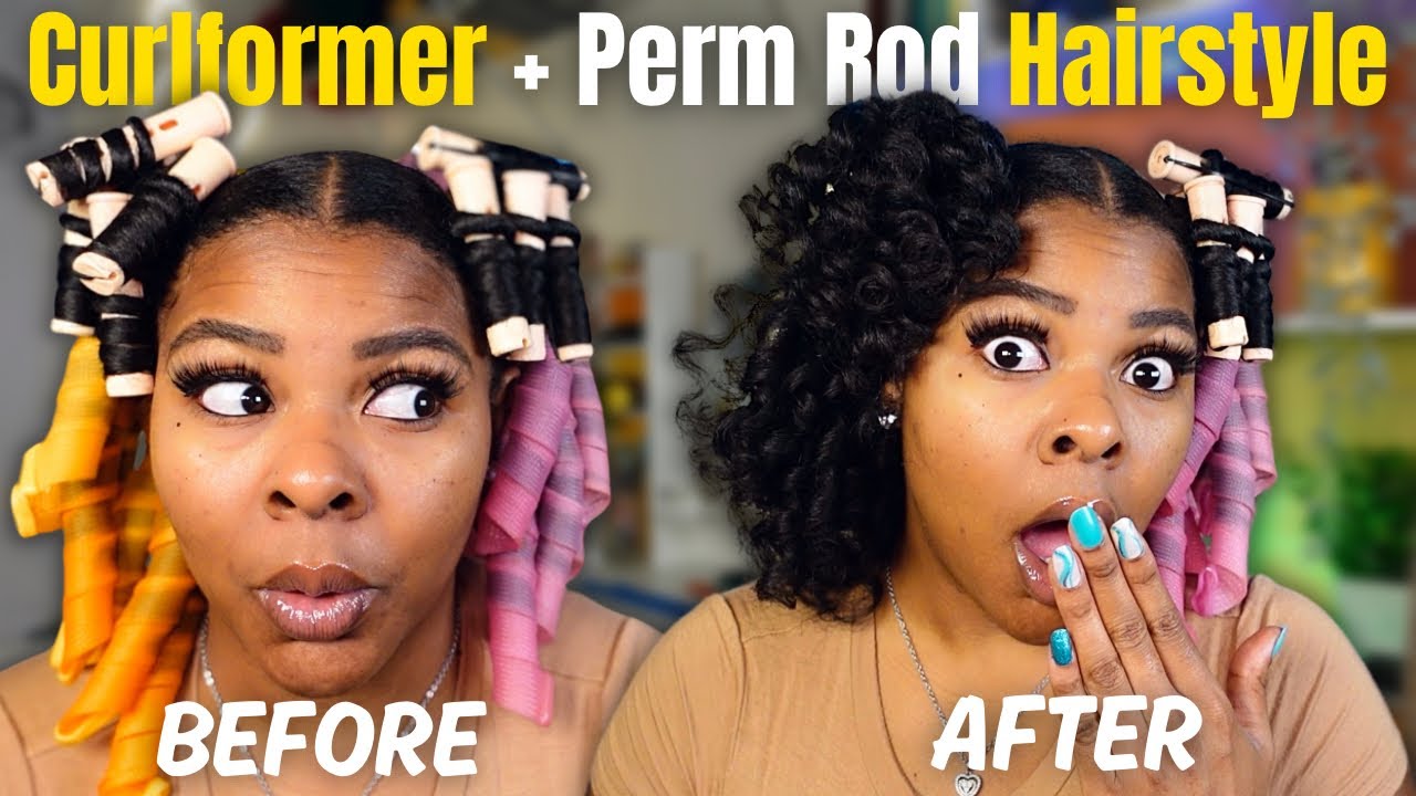 Curlformer + Perm Rod Natural Hair Style | NO HEAT REQUIRED | Detailed Tutorial!!