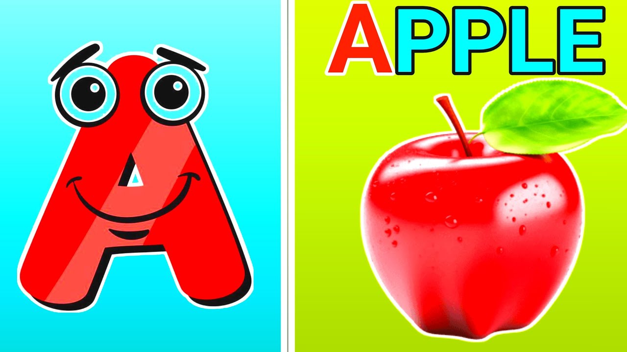 A for apple 🍎 b for ball 🏀 | abc rhymes for kids | learn abcd with pictures