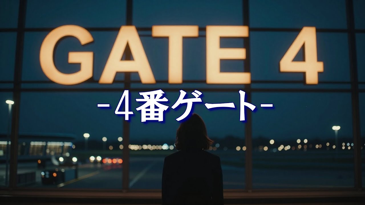 『4番ゲート』🎵JPOPバラード ／ 切ない歌、夜の空港で、最後の別れを見届ける