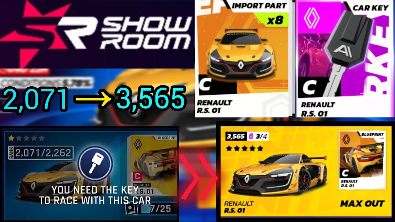 Asphalt Unite - Showroom journey of Renault R.S. 01 | From 1⭐ to GOLDEN & UNLOCKED