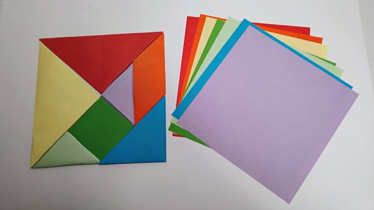 DIY paper toy | How to make a paper Tangram (very easy) | 自制折纸七巧板