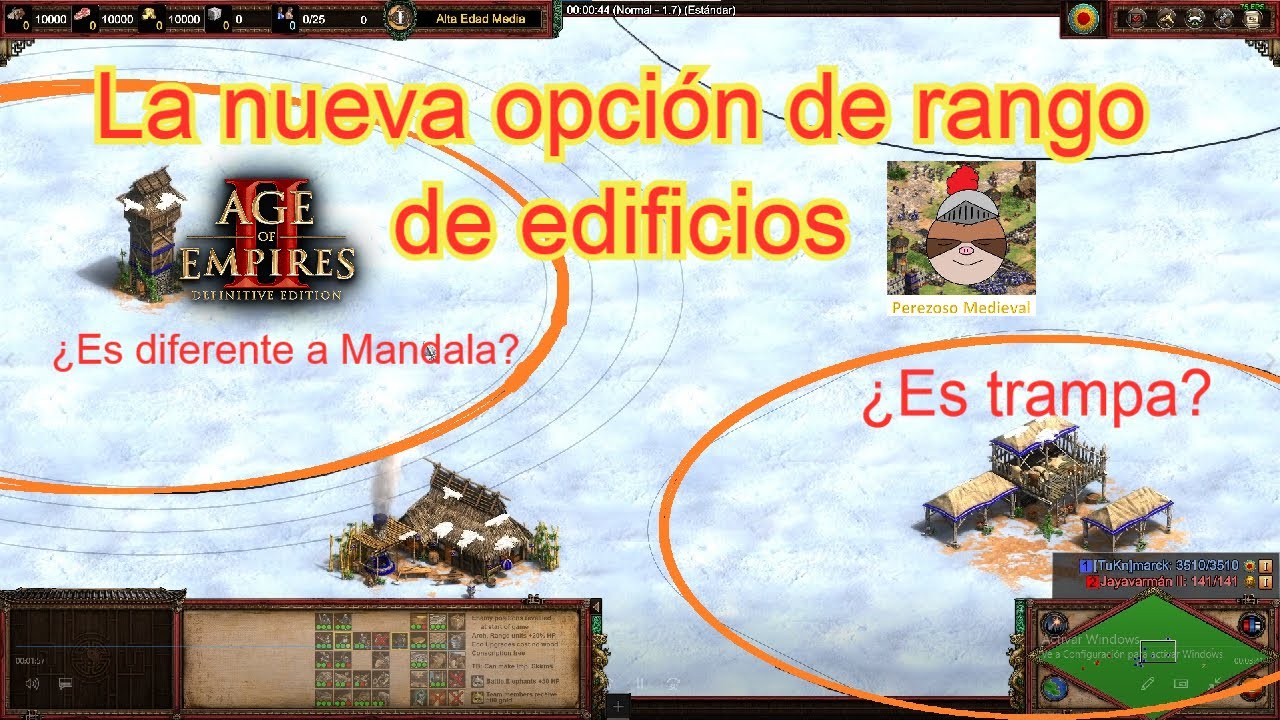 La nueva forma de ver el rango en edificios y diferencias con el mod mandala Age of Empires 2 DE